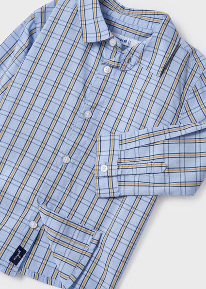 Camicia manica lunga quadri popelin - 2160