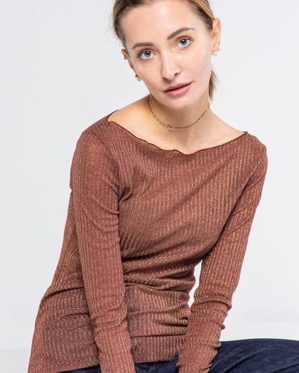 Maglia shiffer costina filo lamè - LOK10553/999