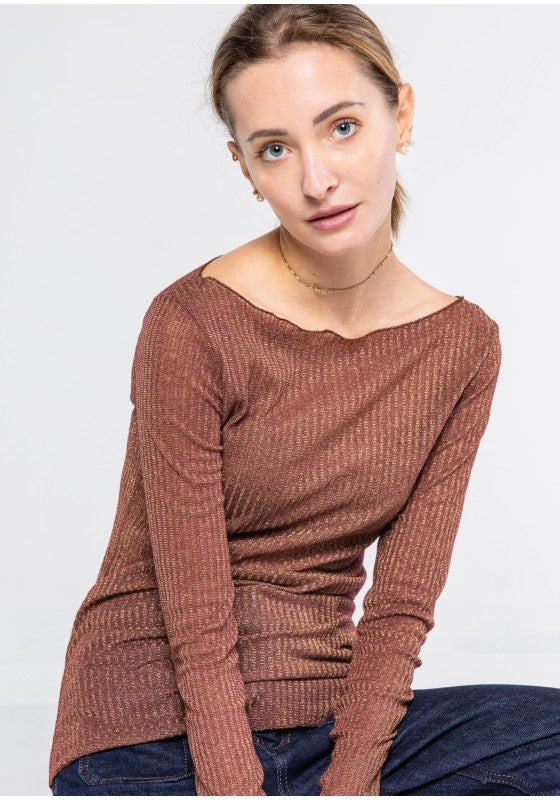 Maglia shiffer costina filo lamè - LOK10553/999