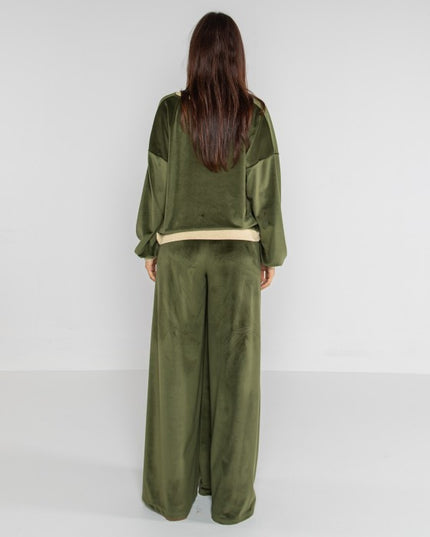 Pantalone palazzo in ciniglia orsetto - LOK11013/999