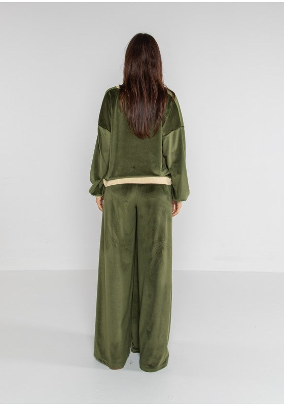 Pantalone palazzo in ciniglia orsetto - LOK11013/999