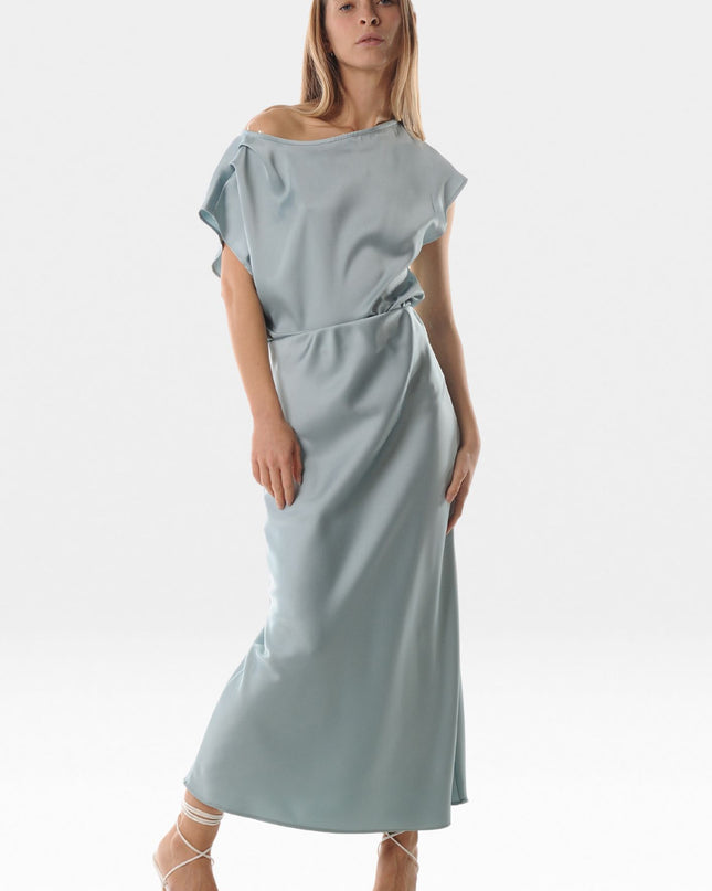 Blusa manica corta in tessuto satin - LOK1561