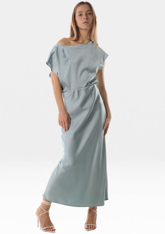 Blusa manica corta in tessuto satin - LOK1561