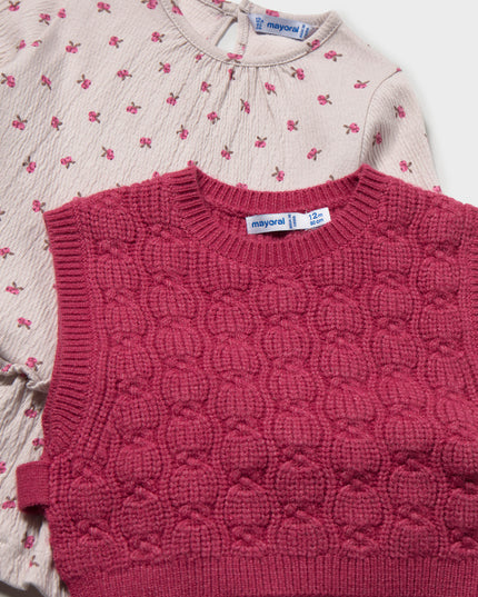 Vestito con gilet tricot - 2943