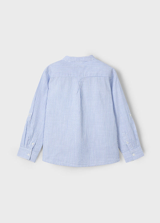 Camicia m/l collo Corea righe - 3120