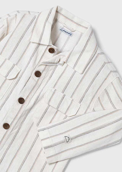 Overshirt lino righe - 3119