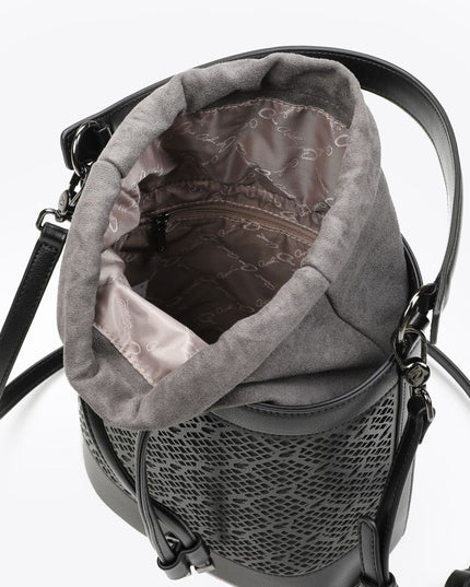 Borsa a secchio traforata Sienna - 1010-2903