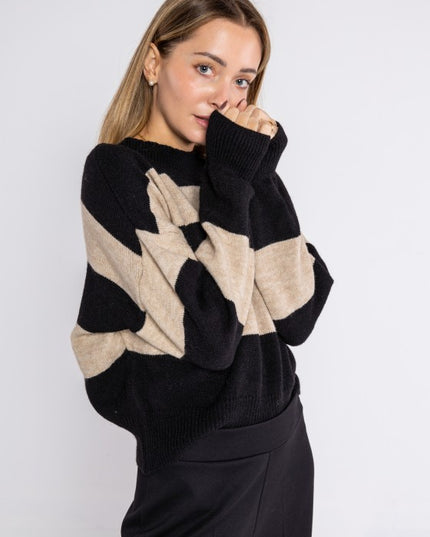 Pullover girocollo righe - LOK23722/161