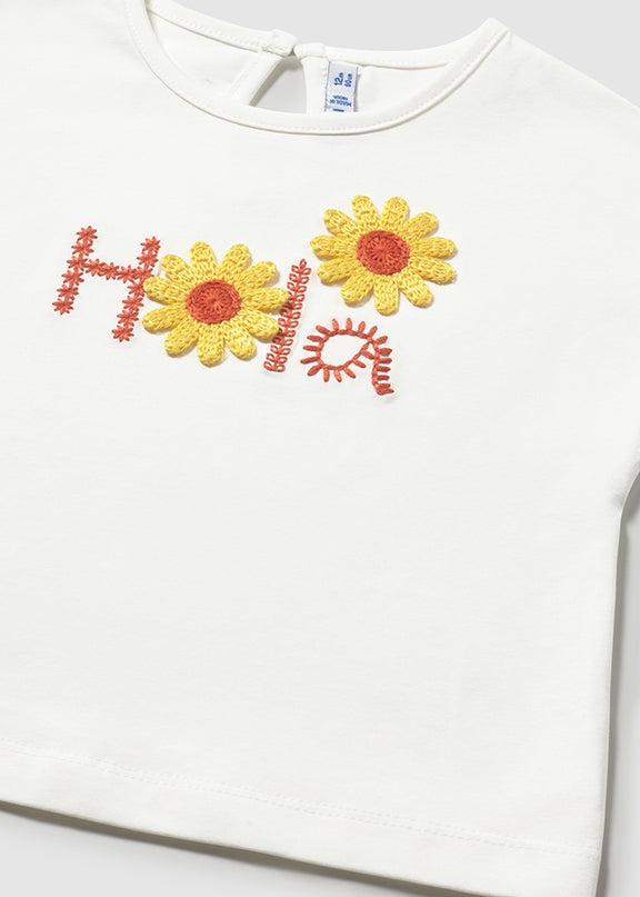 Maglietta m/c applic crochet - 1084