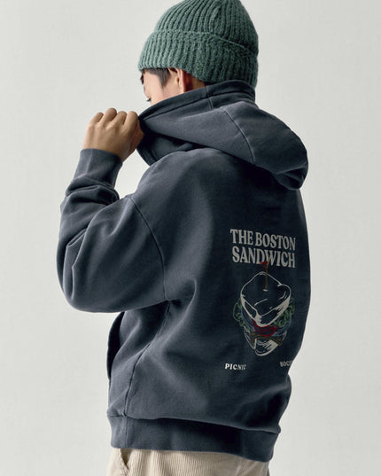 Felpa cappuccio print - 7420