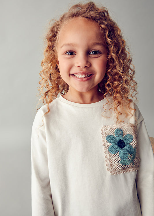 Maglietta m/l tasca crochet - 4004