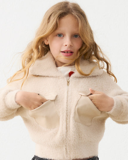 Felpa tricot con pelliccia - 4330