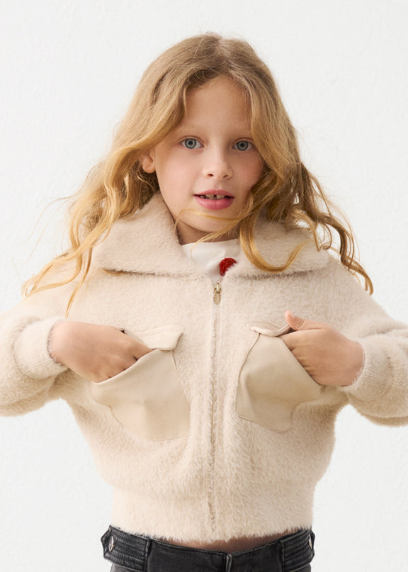 Felpa tricot con pelliccia - 4330