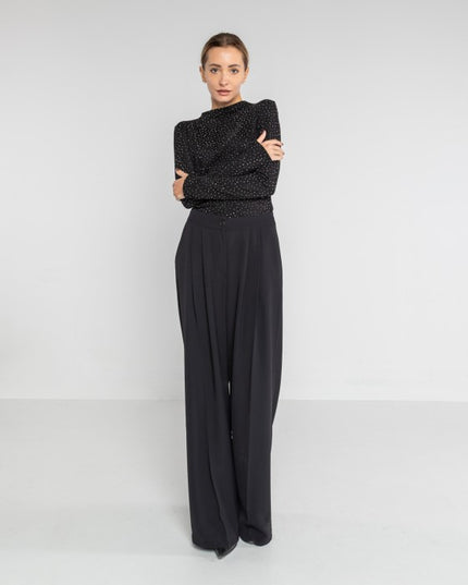 Top sotto giacca in tessuto strech strass - LOK485/1113