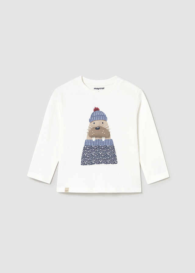 Camicia m/l applic animale - 2070