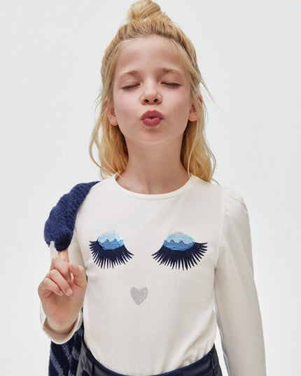 Maglietta m/l ricamata - 7041