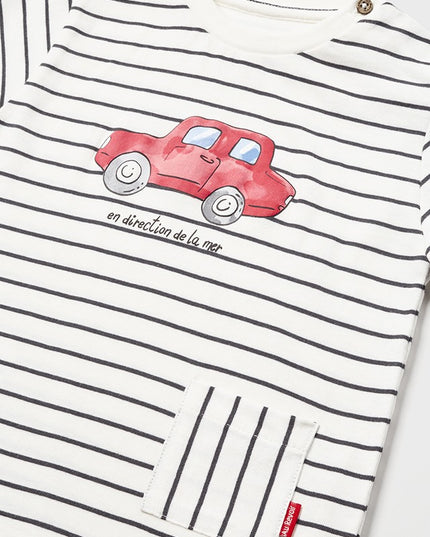 Maglietta manica corta righe macchina - 1024