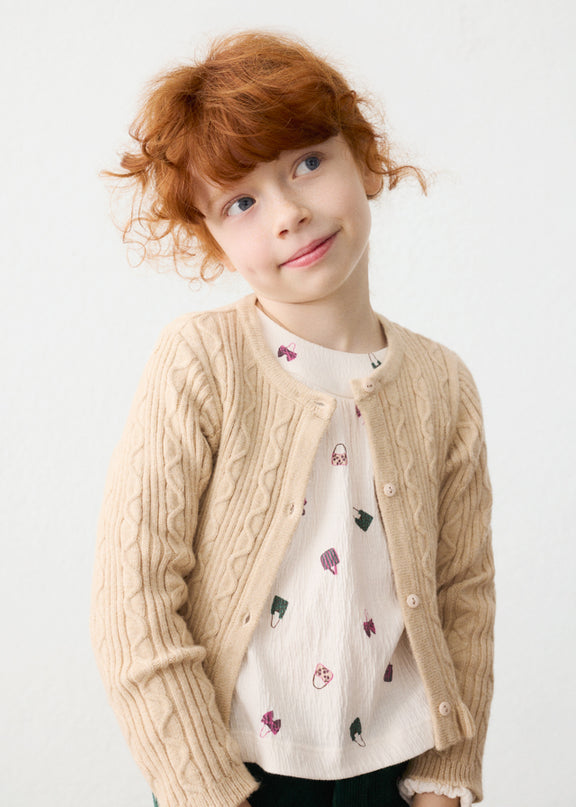 Cardigan tricot colletto pell - 4324