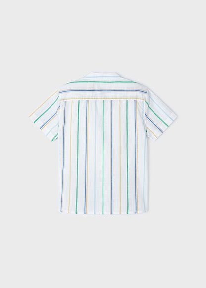 Camicia m/c collo coreana righe - 3115B