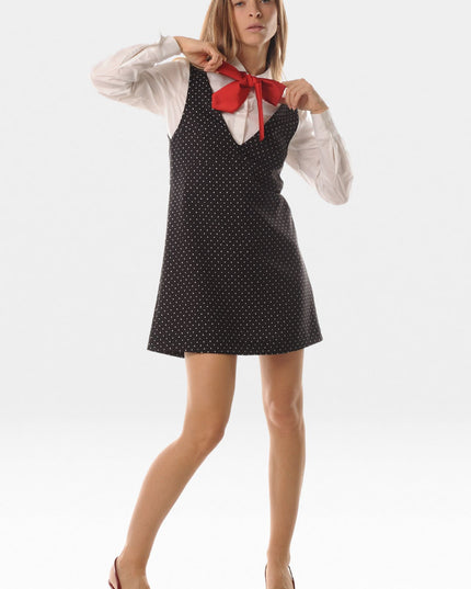 Camicia Slim Popeline con Cravatta Fiocco in Raso Donna LOKITA - Bianco