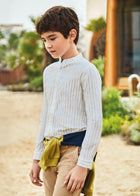 Camicia manica lunga righe coreana - 6118