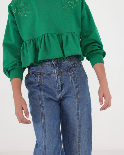 Pantalone cropped denim slouch - 6584