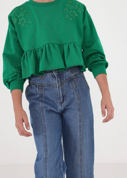 Pantalone cropped denim slouch - 6584