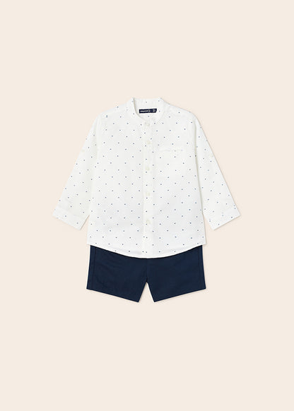 Completo camicia manica lunga lino - 1297