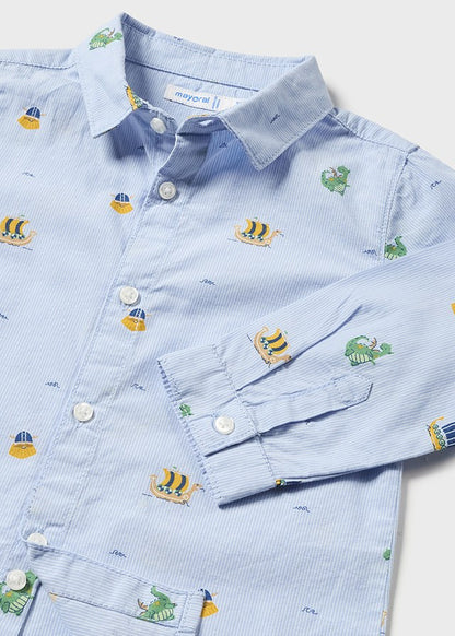 Camicia manica lunga stampata - 2176