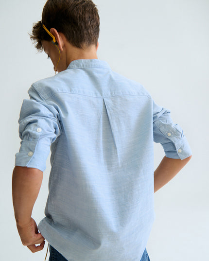 Camicia m/l collo coreano - 6176