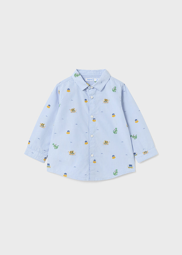 Camicia manica lunga stampata - 2176