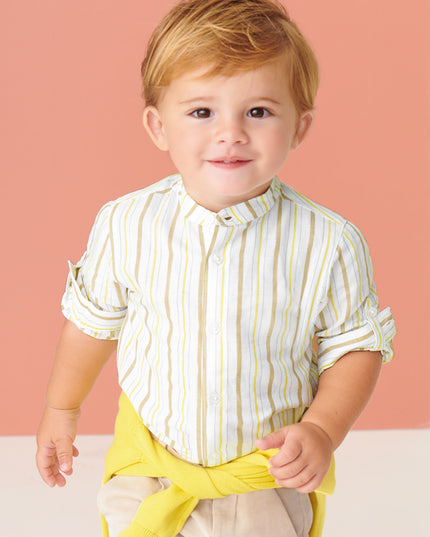 Camicia manica lunga fantasia lino - 1114