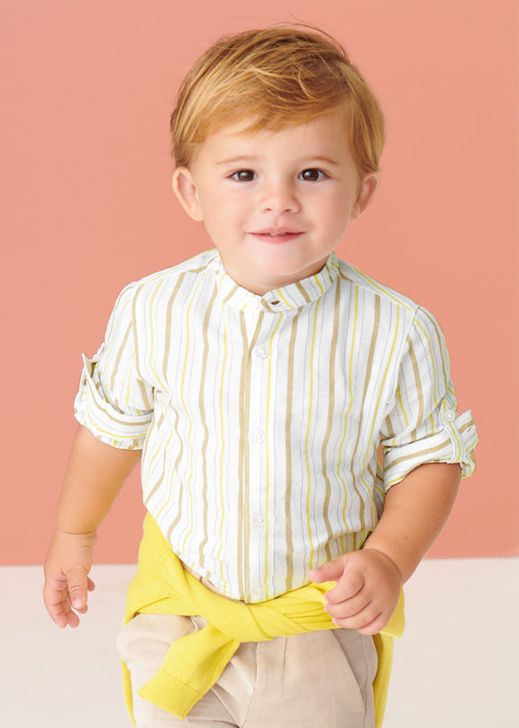 Camicia manica lunga fantasia lino - 1114
