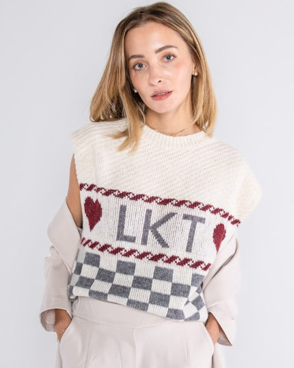 Gilet in maglia logo jacquard - LOK574/1155