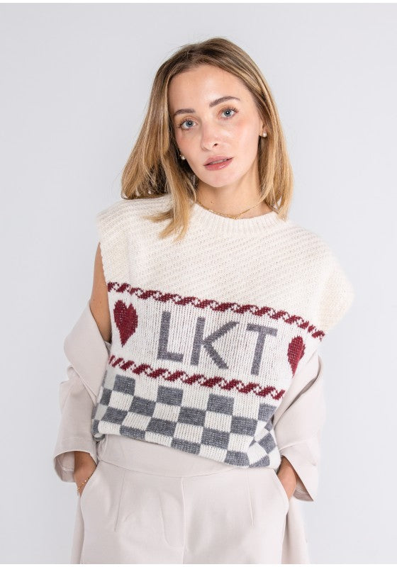 Gilet in maglia logo jacquard - LOK574/1155