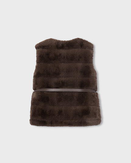 Gilet pellicciotto con cintur - 4328