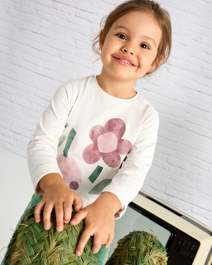 Maglietta m/l maxi fiori - 3017