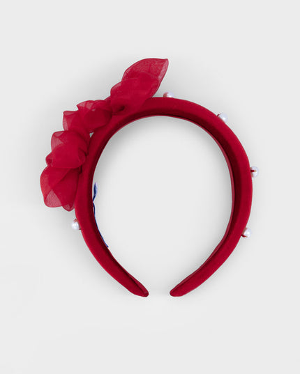 Cerchietto velluto fiori - 10314R