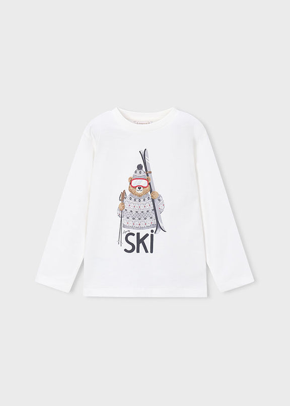 Maglietta m/l print orso ski - 4024