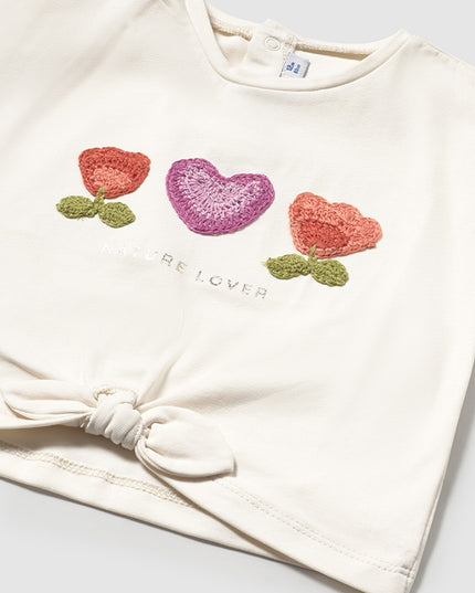 Maglietta m/c applicazioni crochet - 1046