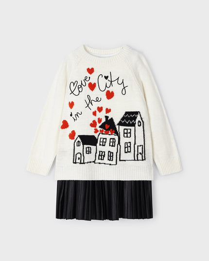 Vestito tricot con motivi - 4923