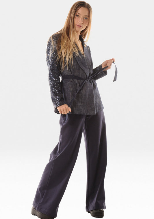 Pantalone palazzo in felpa cotone - LOK1840