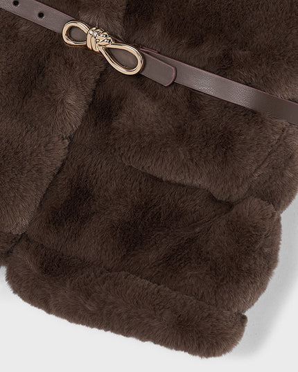 Gilet pellicciotto con cintur - 4328