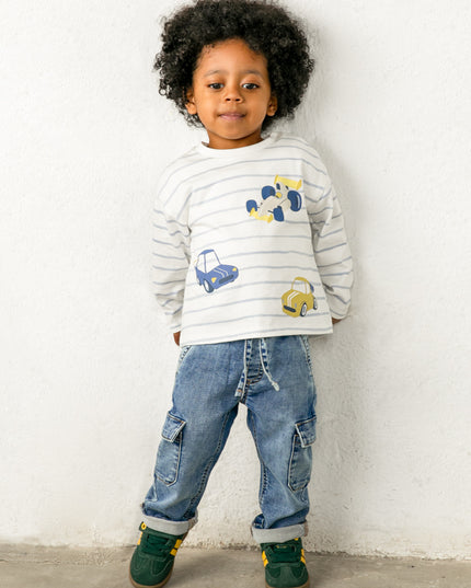 Pantalone soft denim cargo - 2540