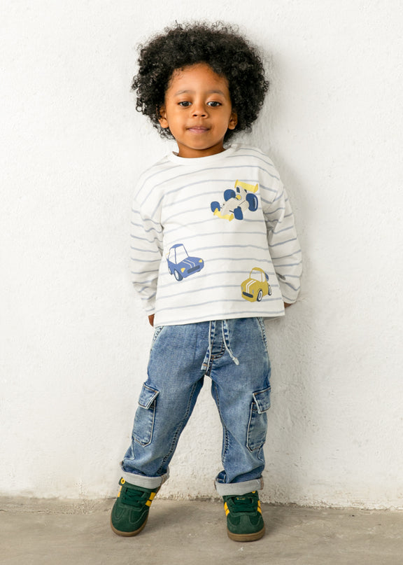 Pantalone soft denim cargo - 2540