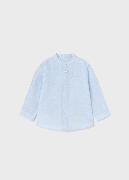 Camicia manica lunga collo coreana lino - 1116B