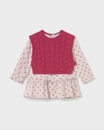 Vestito con gilet tricot - 2943
