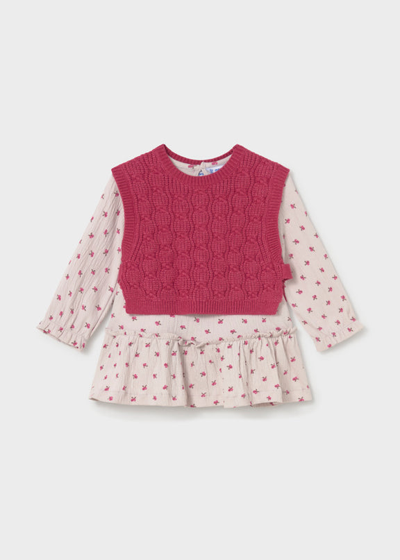 Vestito con gilet tricot - 2943
