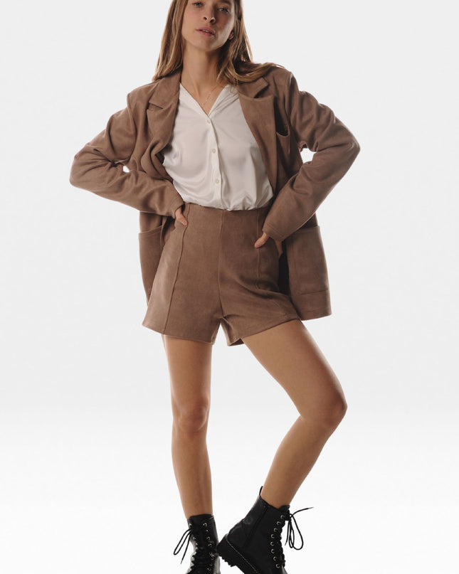 Shorts effetto suede - LOK11048/9