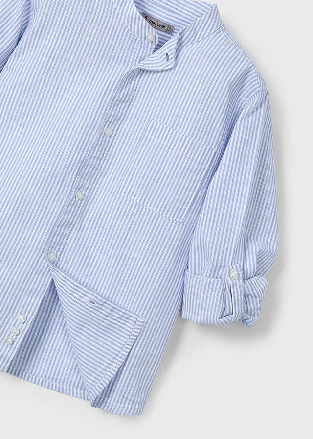 Camicia m/l collo Corea righe - 3120